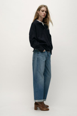 ZARA ДЖИНСЫ Z1975 RELAXED FIT СО СРЕДНЕЙ ПОСАДКОЙ, ВЫЦВЕТШИЙ СИНИЙ