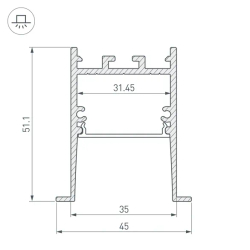 Профиль SL-COMFORT-4551-F-2000 ANOD BLACK (Arlight, Алюминий) 031766