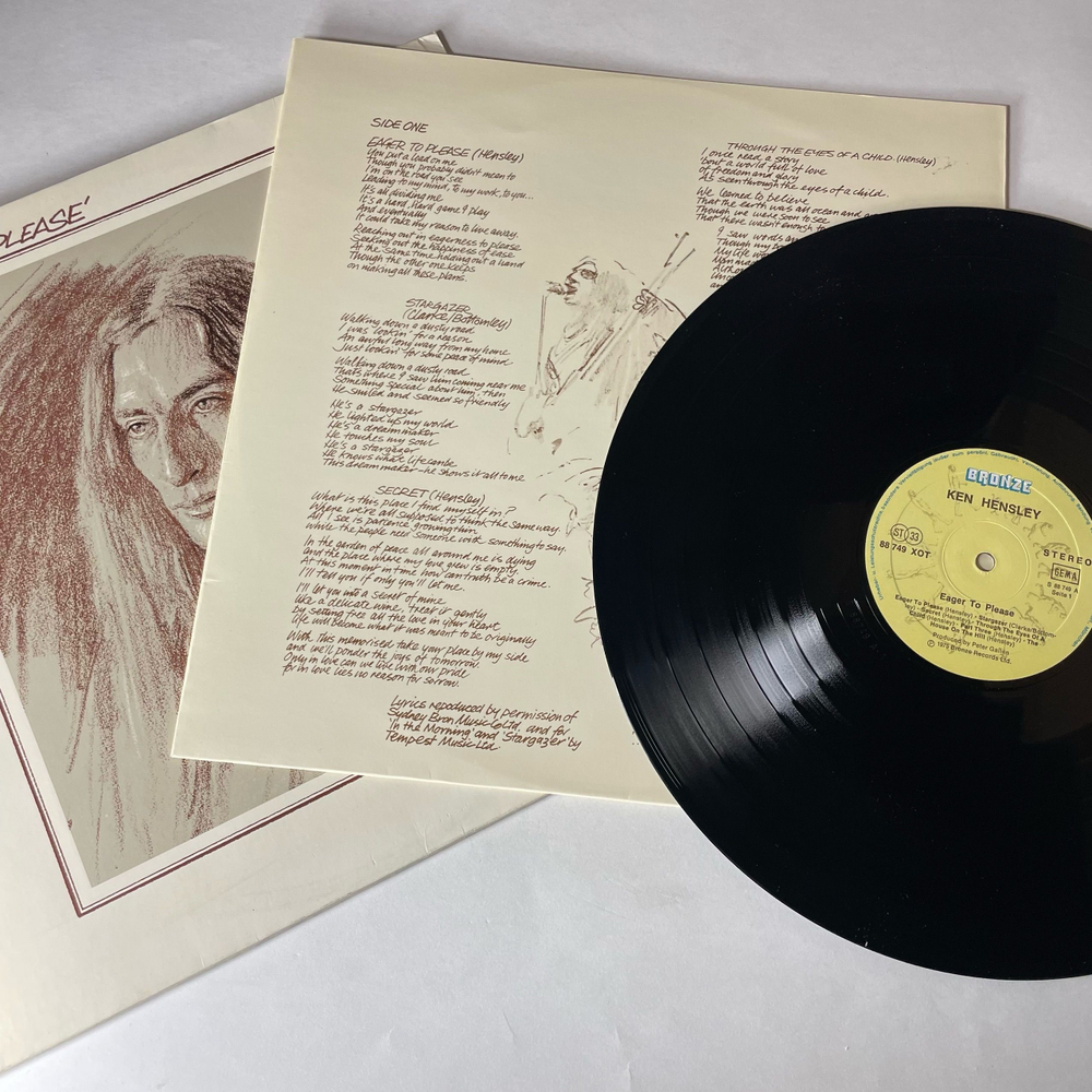 Винтажная виниловая пластинка LP Ken Hensley Eager To Please (Германия 1975)