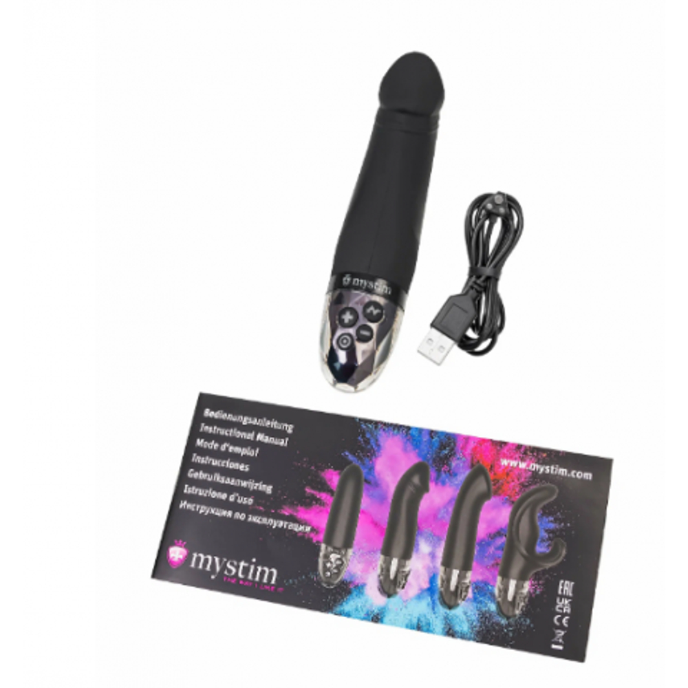 Вибратор Mystim Real Deal Neal с электростимуляцией, черный