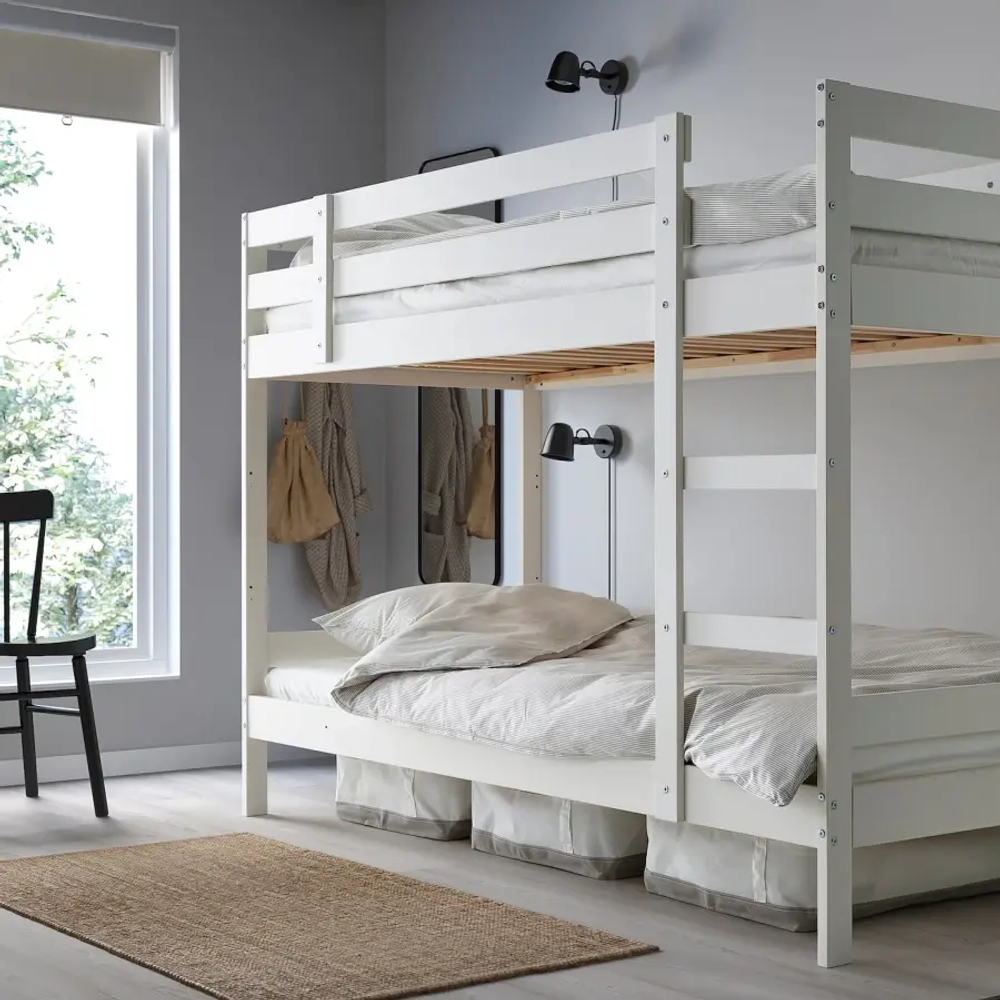 Кровать двухъярусная - IKEA MYDAL/ МИДАЛ ИКЕА, 90x200 см, белый