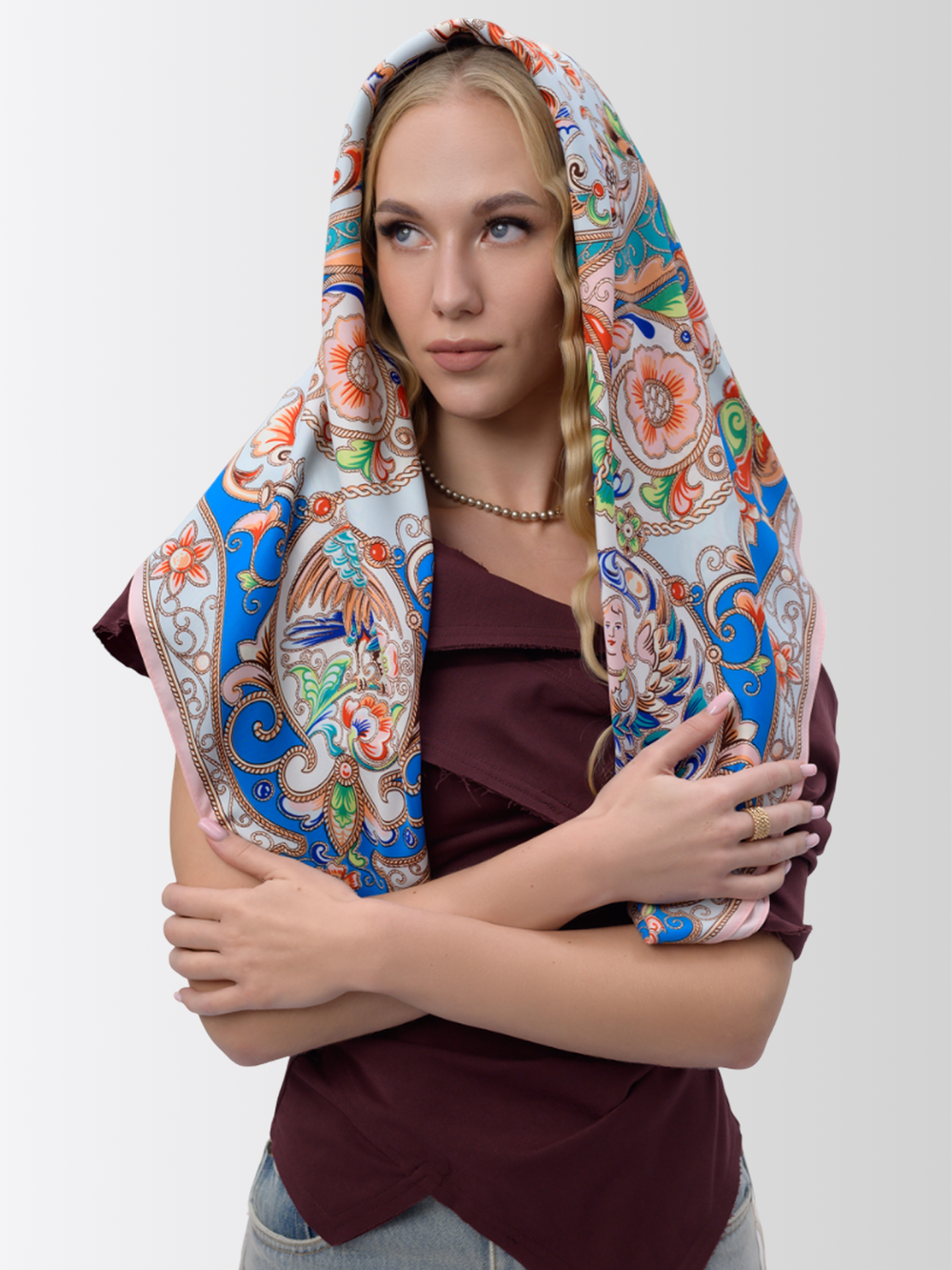 Платок «Шедевры русских эмальеров»