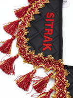 Вымпел тройной SITRAK (экокожа, черный с красными кисточками)