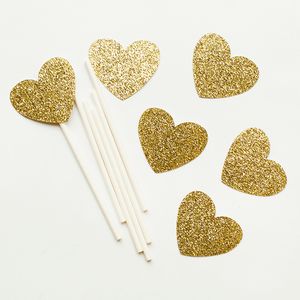 Украшение для пирожных Gold Hearts