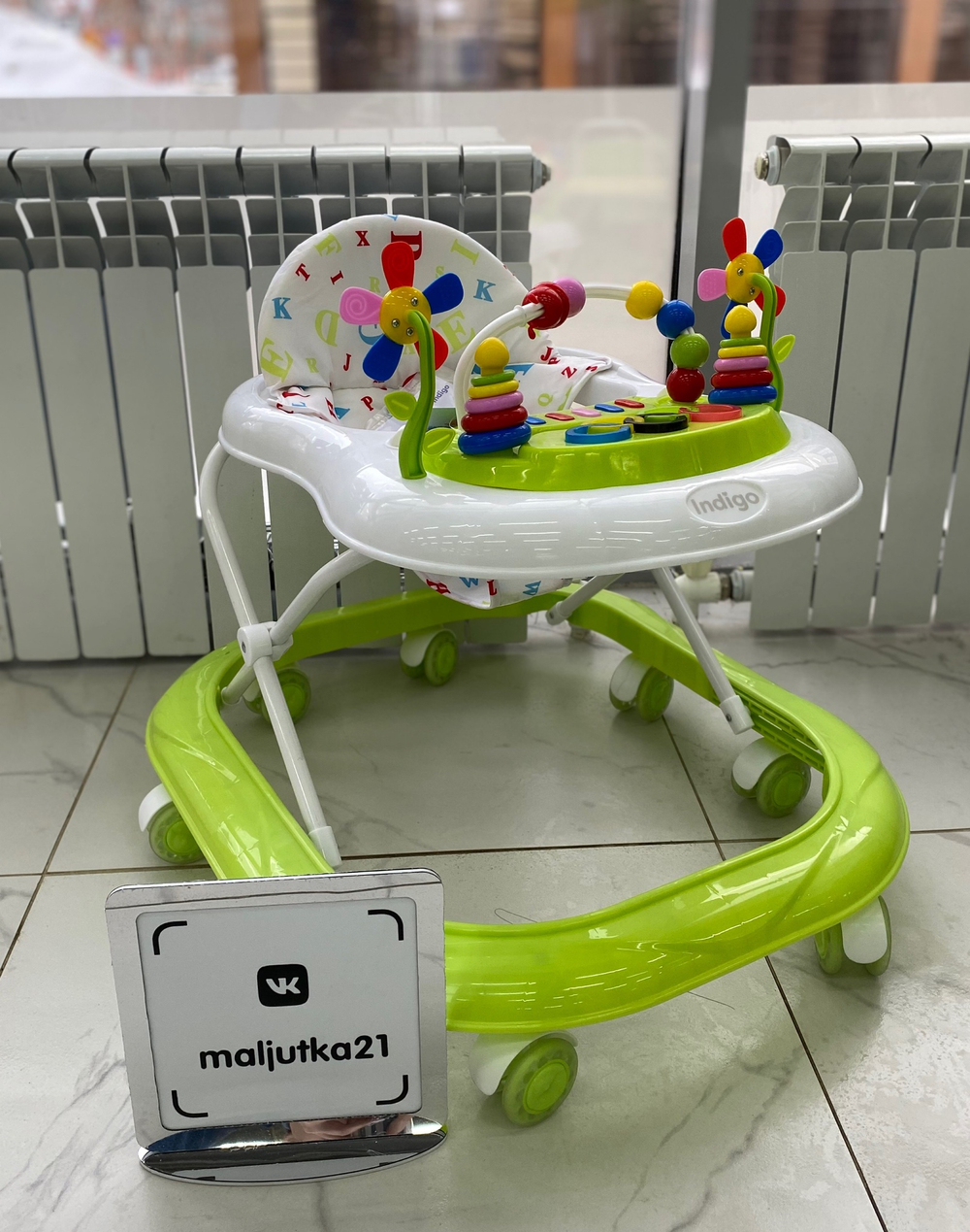 Ходунки "ABC C" 8 силиконовых колес, муз. (INDIGO) (зеленый)