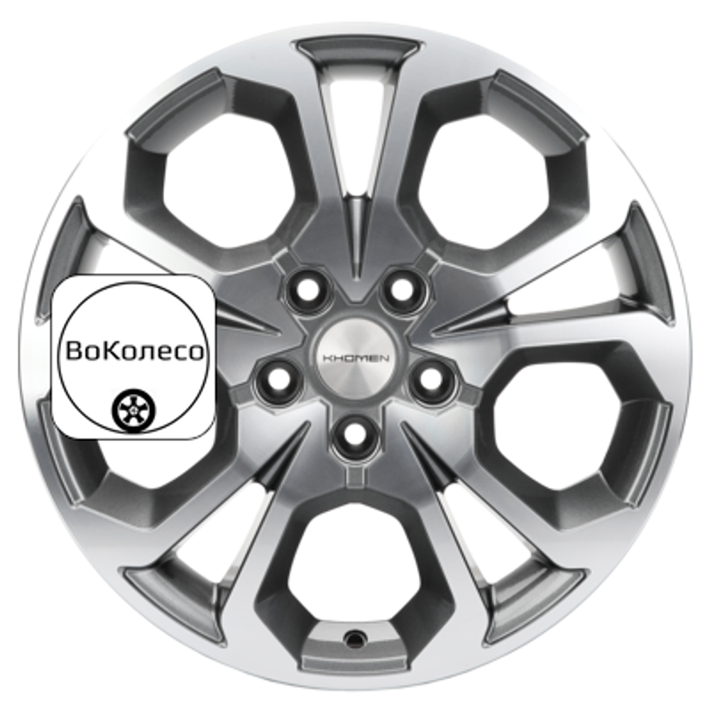 6,5x17/5x114,3 ET50 D66,1 KHW1711 (Arkana/Kaptur) Gray-FP Khomen Wheels
