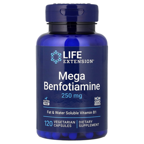 Life Extension, мега-бенфотиамин, 120 вегетарианских капсул