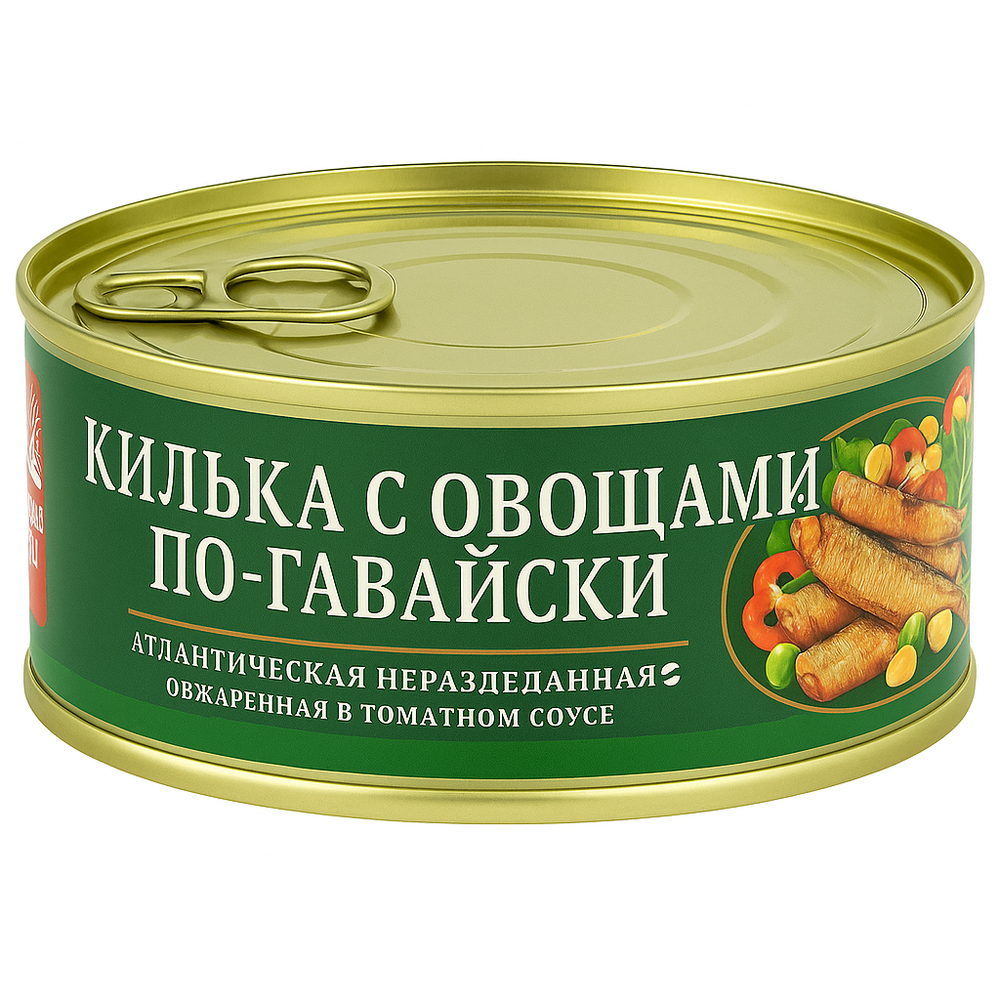 Килька с овощами по -гавайски За Родину 240 гр
