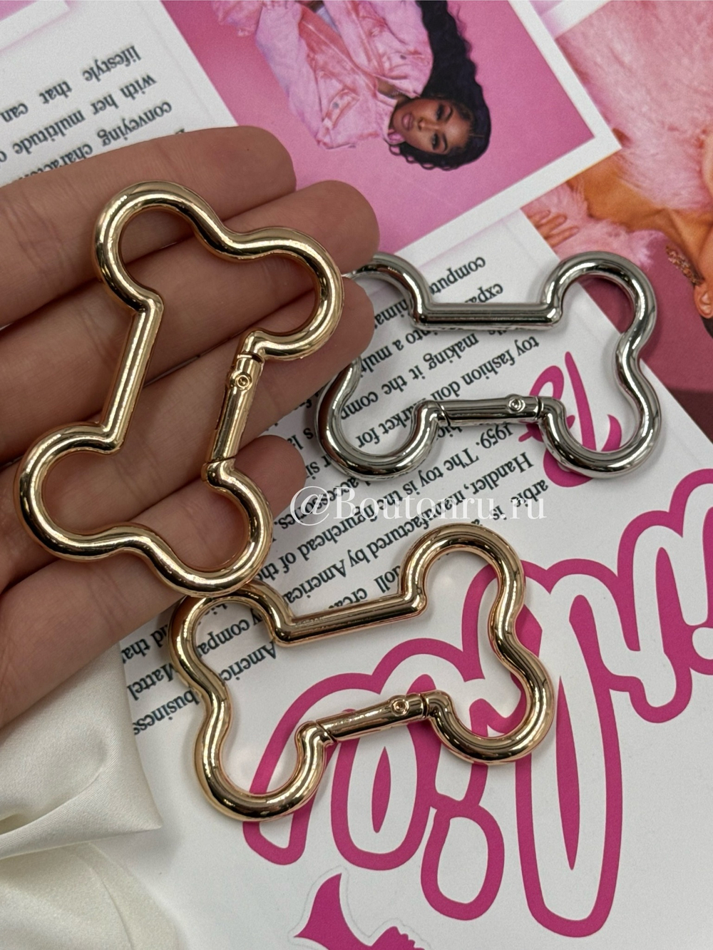 Карабин "Косточка" золотистый