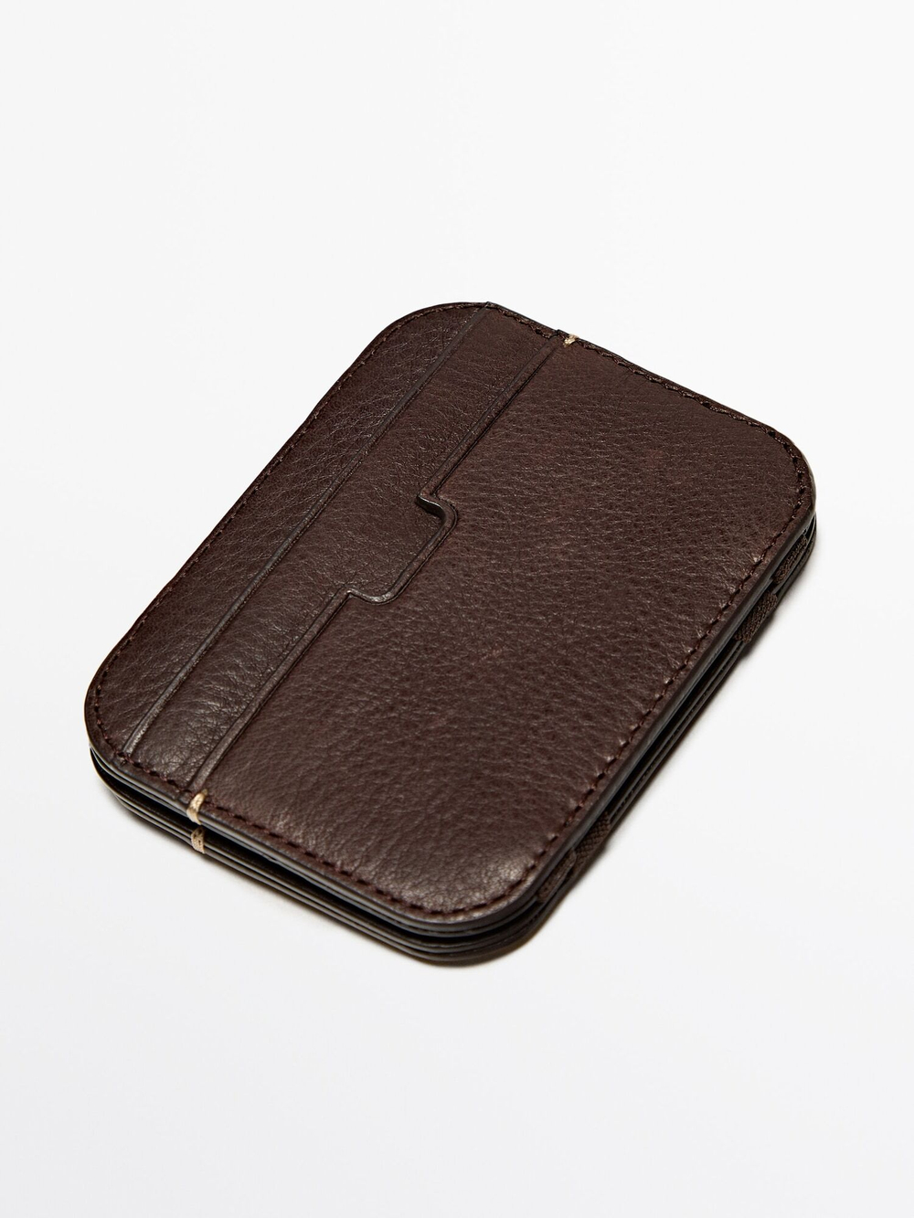 Massimo Dutti Кожаная визитница, коричневый