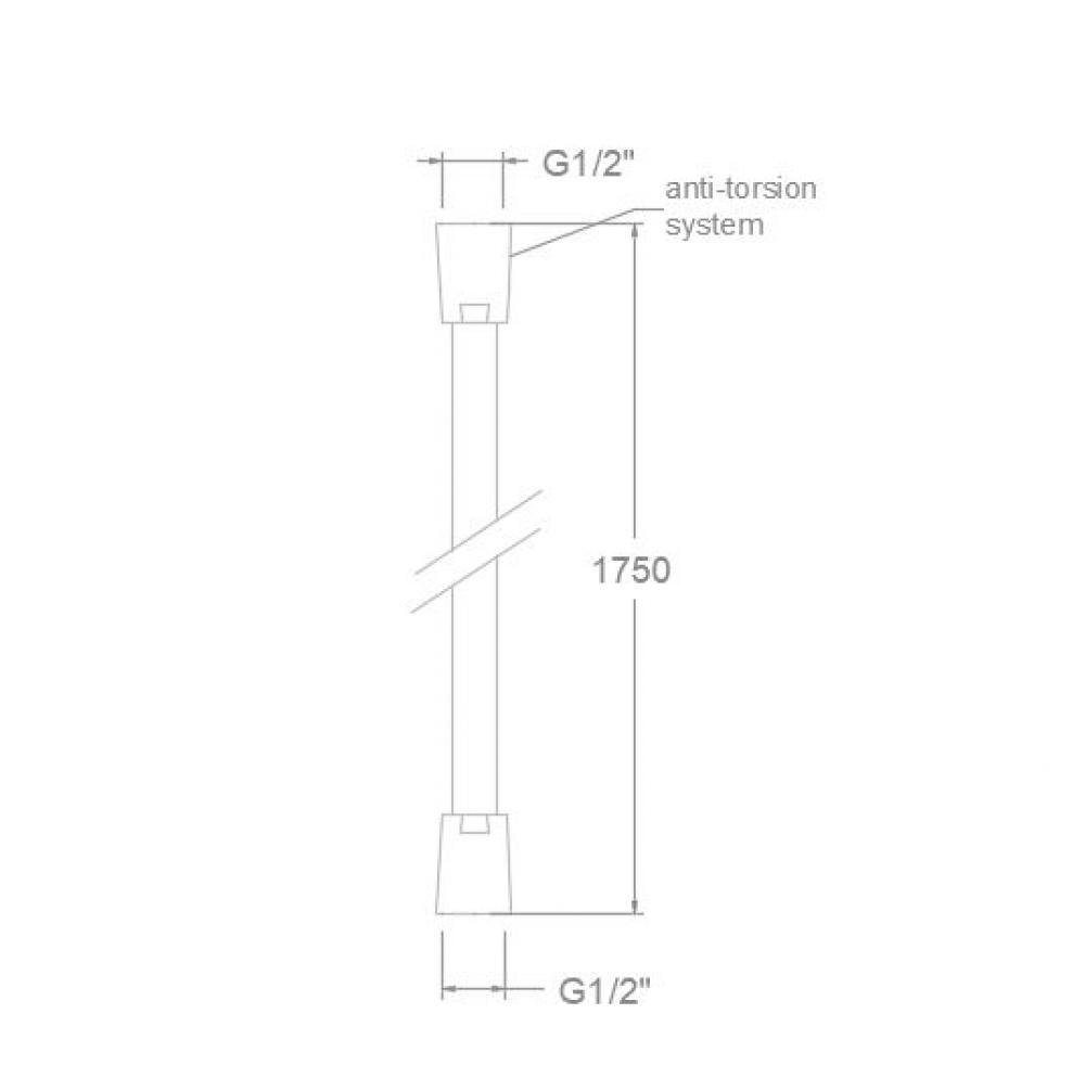 Шланг душевой 1,75м в ПВХ оплётке с шарниром 2475CGR графит