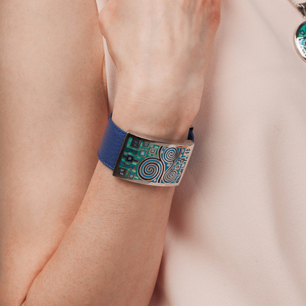 Браслет Fiore Luna на кожаном синем ремешке CB01319-8 BL/S