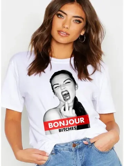 Футболка на девичник белая Bonjour