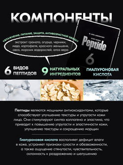 6 COMPLEX PEPTIDE MASK, Пептидная маска тканевая