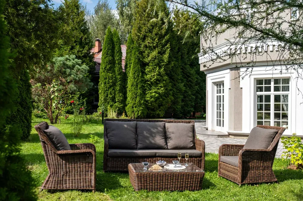 "Гляссе" лаунж-зона из искусственного ротанга, цвет коричневый