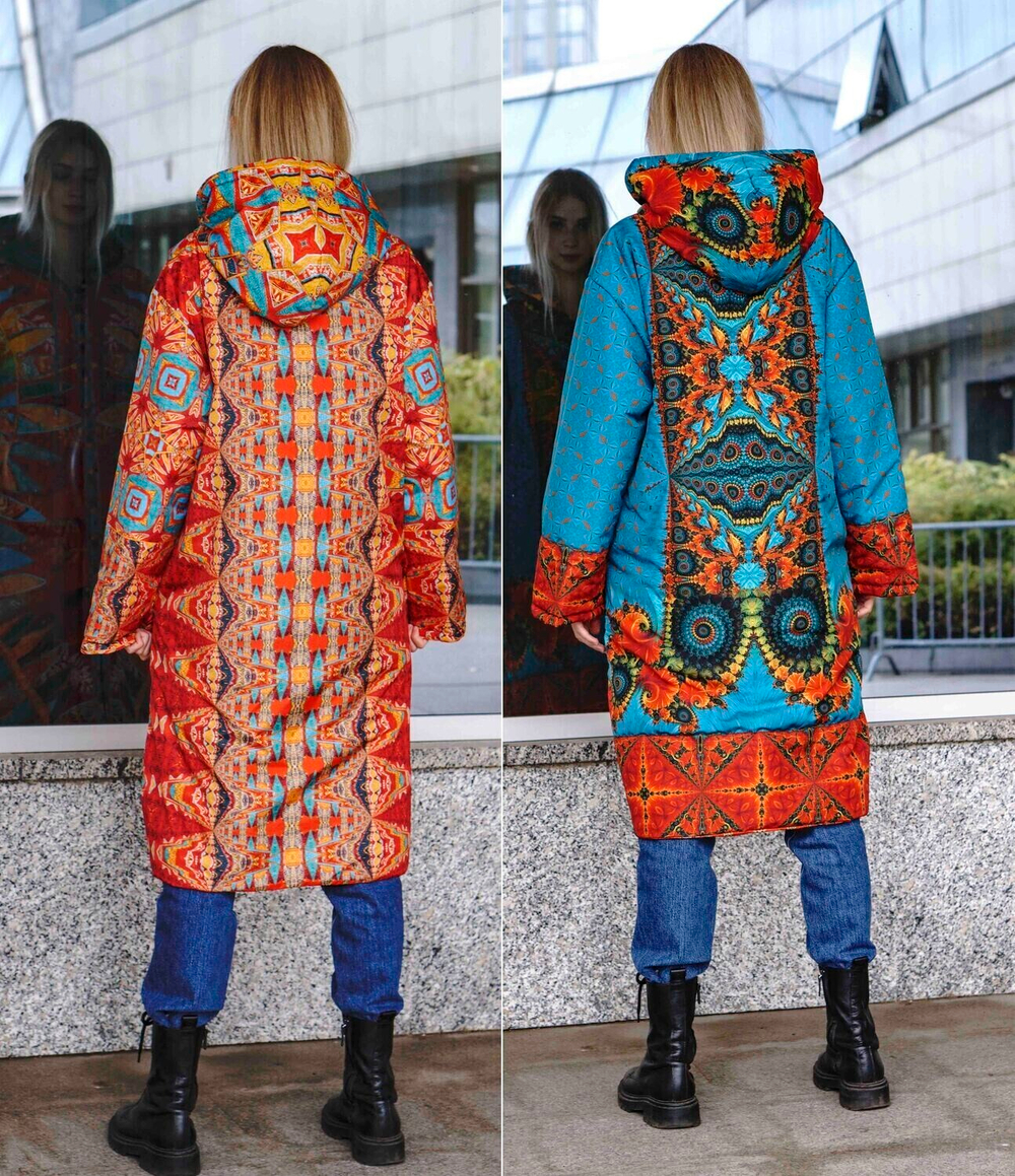 Двустороннее пальто-парка