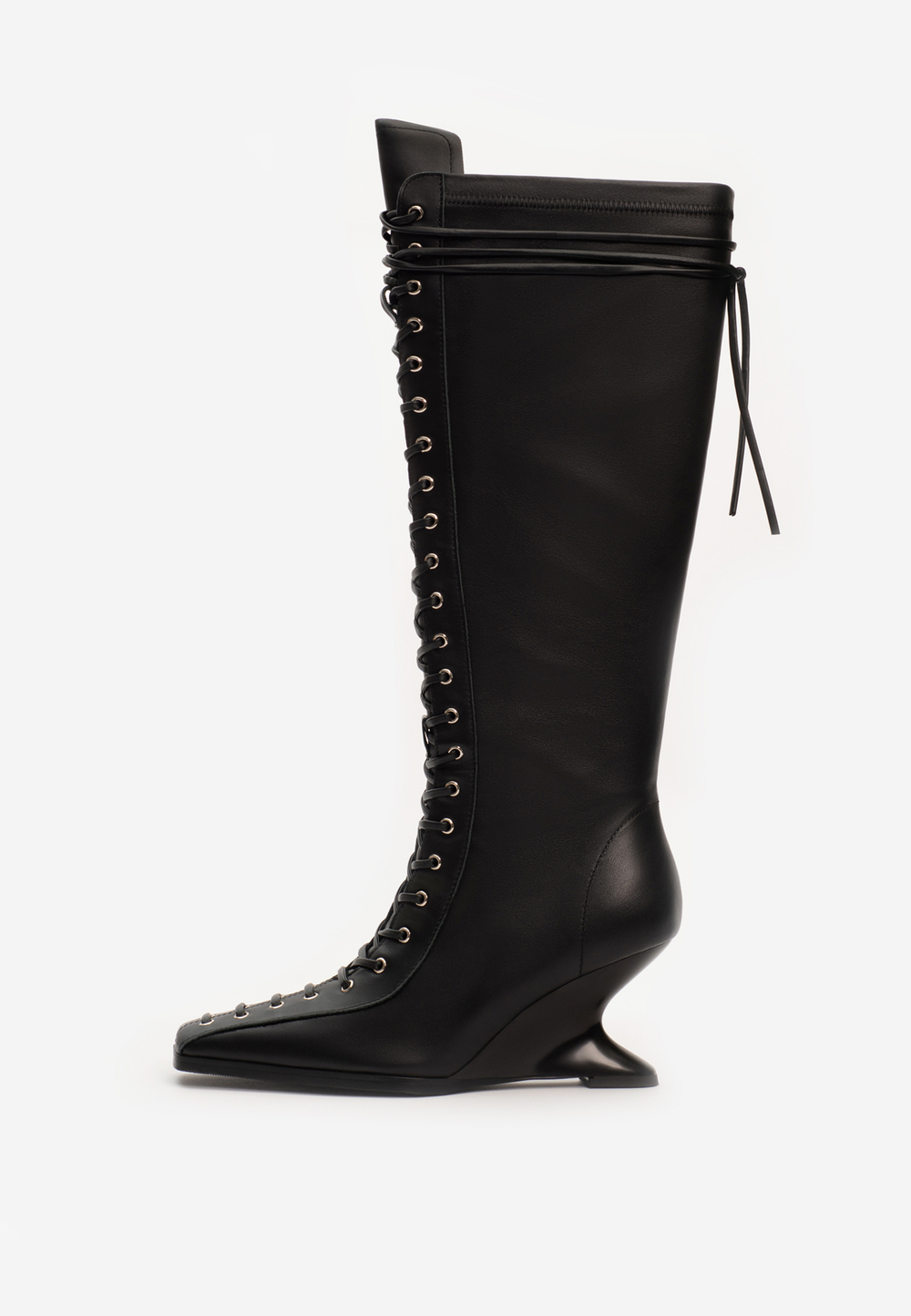 boot heel black leather
