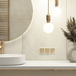 Розетка влагозащищенная с заземлением и со шторкой, без рамки с крышкой Werkel шампань рифленый W1171210