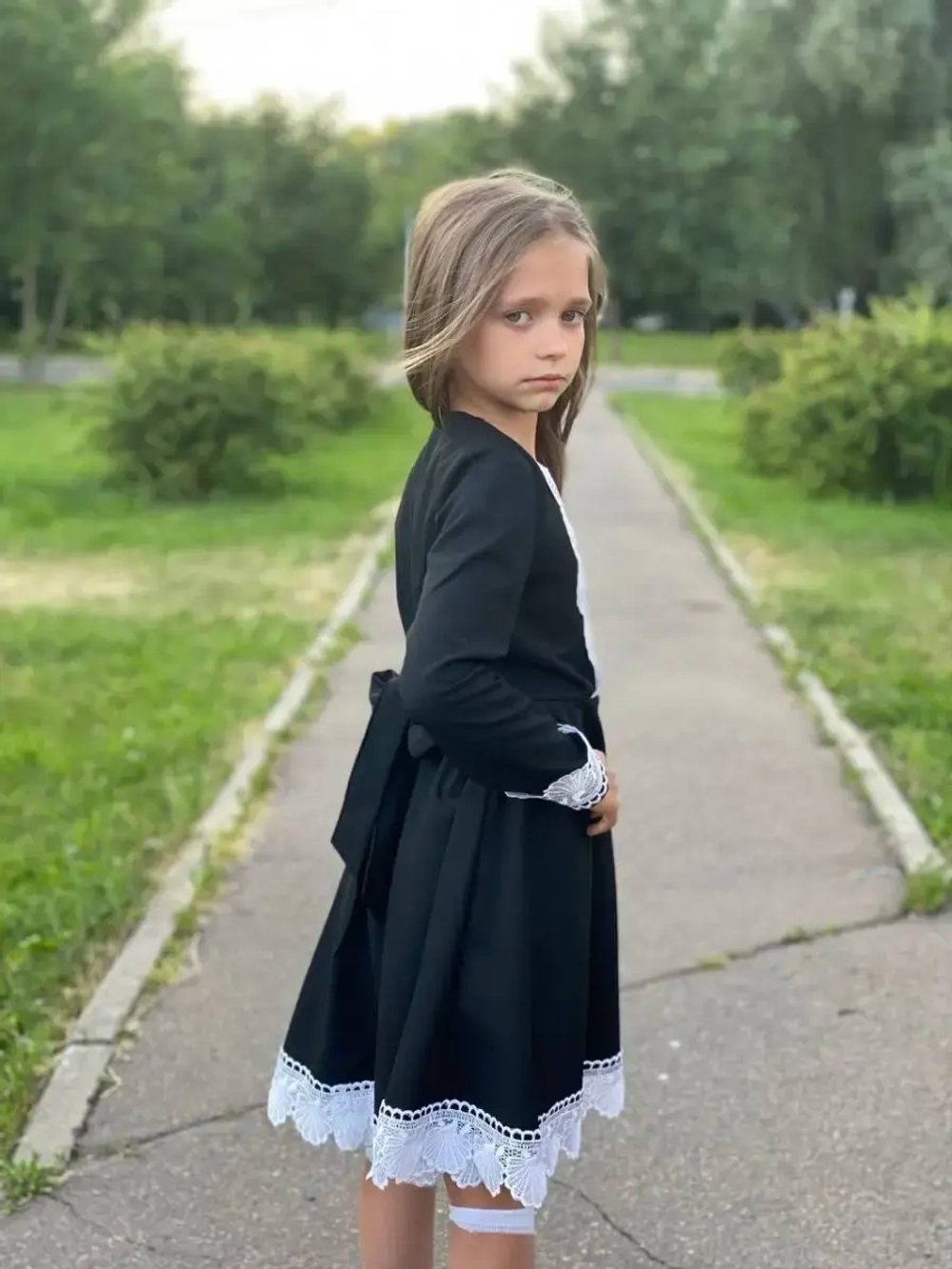 Платье школьное с длинным рукавом