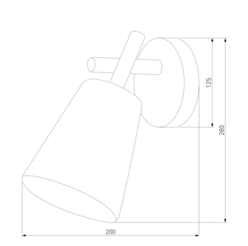 Настенный светильник 1*Е27 819 Vaio графит Grafit 1 TK Lighting