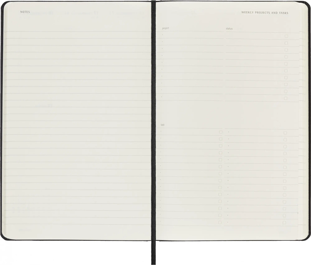 Еженедельник на 2025 год Moleskine PRO Weekly Vertical (DHB12PRO3) 13х21см твердая обложка черный