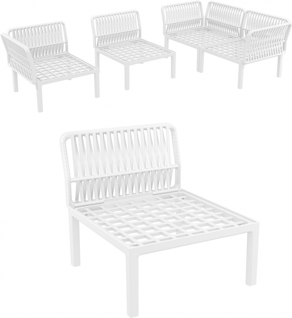 Модуль пластиковый для дивана Siesta Contract Portofino Lounge, белый