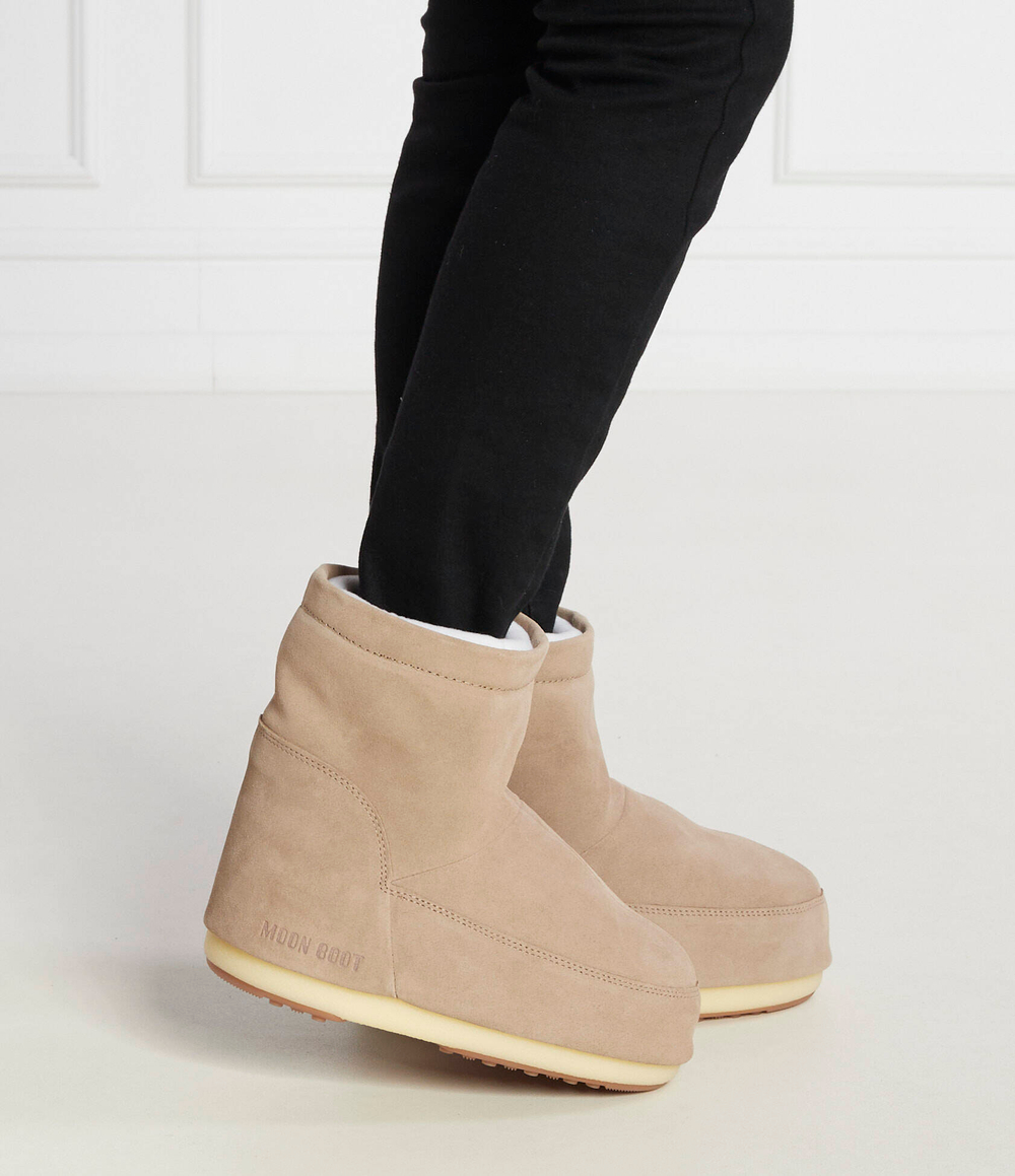 Кожаные угги mb icon low nolace suede Moon Boot - бежевый(14094000)