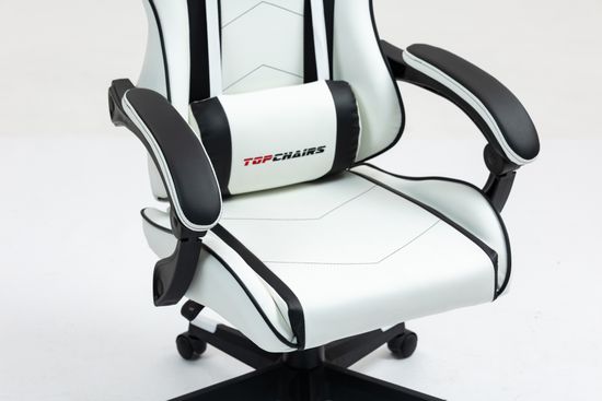 Кресло спортивное TopChairs Shadow бело-черный