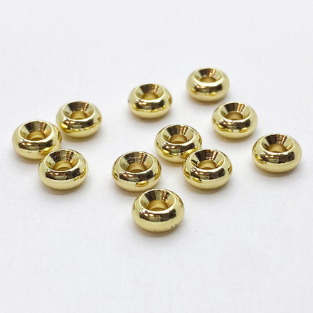 Бусина, цвет золото, размер 6*2,7 мм, цена за 10 шт