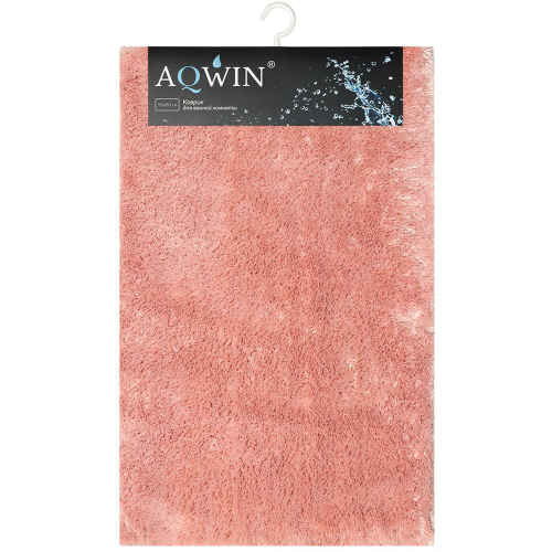 Коврик для ванной, 0.5х0.8 м, ПЭ, т-роз, Aqwin, Велюр, TR1551DP