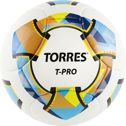 Мяч футбольный "TORRES T-Pro" арт.F320995, р.5, 14 панел. PU-Microf, 4 подкл. сл, термосшив, бело-мульт