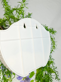 Искусственные цветы Акация сиреневая в настенном белом кашпо