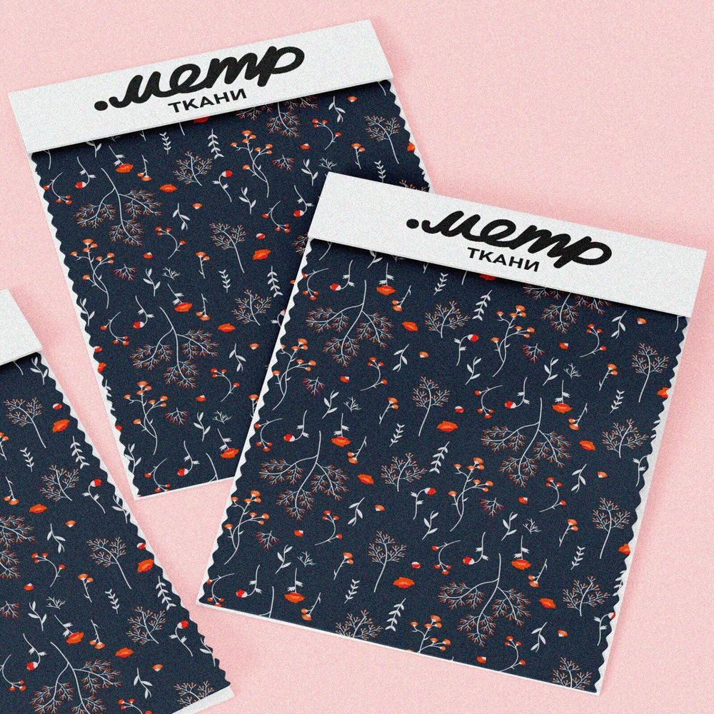 Ткань мембрана мелкий принт веточки