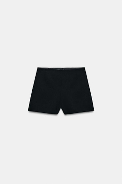ZARA ШОРТЫ С ВЫСОКОЙ ПОСАДКОЙ, ЧЕРНЫЙ