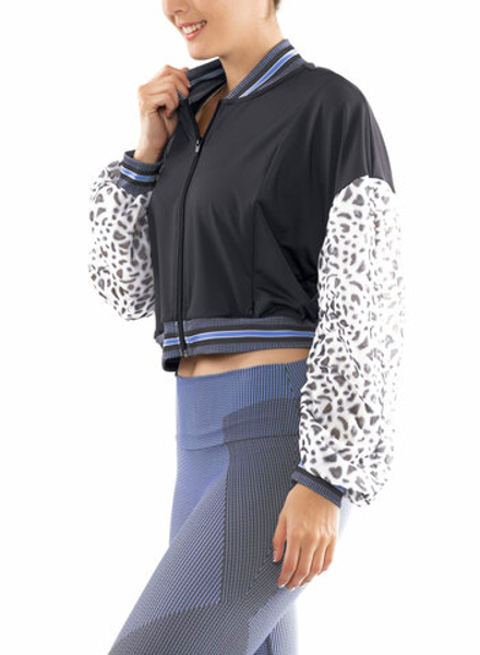 Женская теннисная куртка Lucky in Love On The Prowl Prowl Cropped Bomber Jacket Women - charcoal