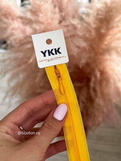 Молния YKK потайная, неразъемная тип 2 канареечный (желтый) 506