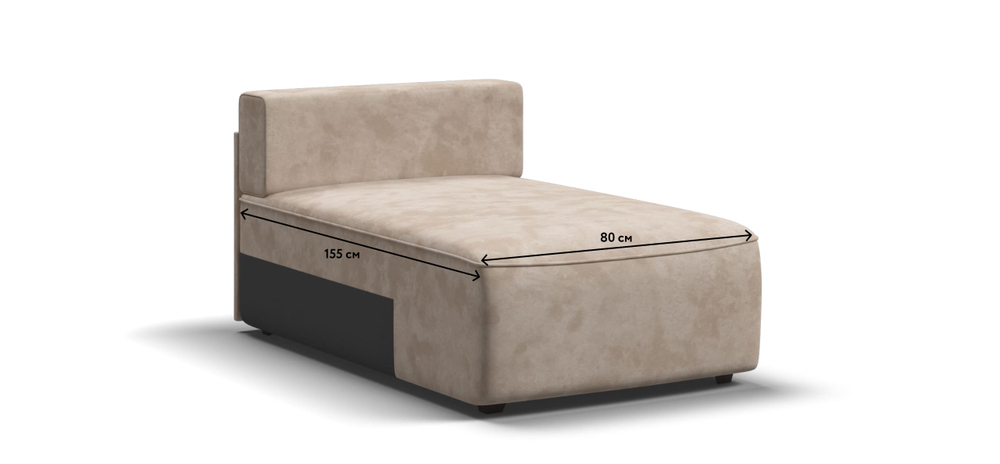 Кинг Модуль оттоманка Велюр Алькантара пепел