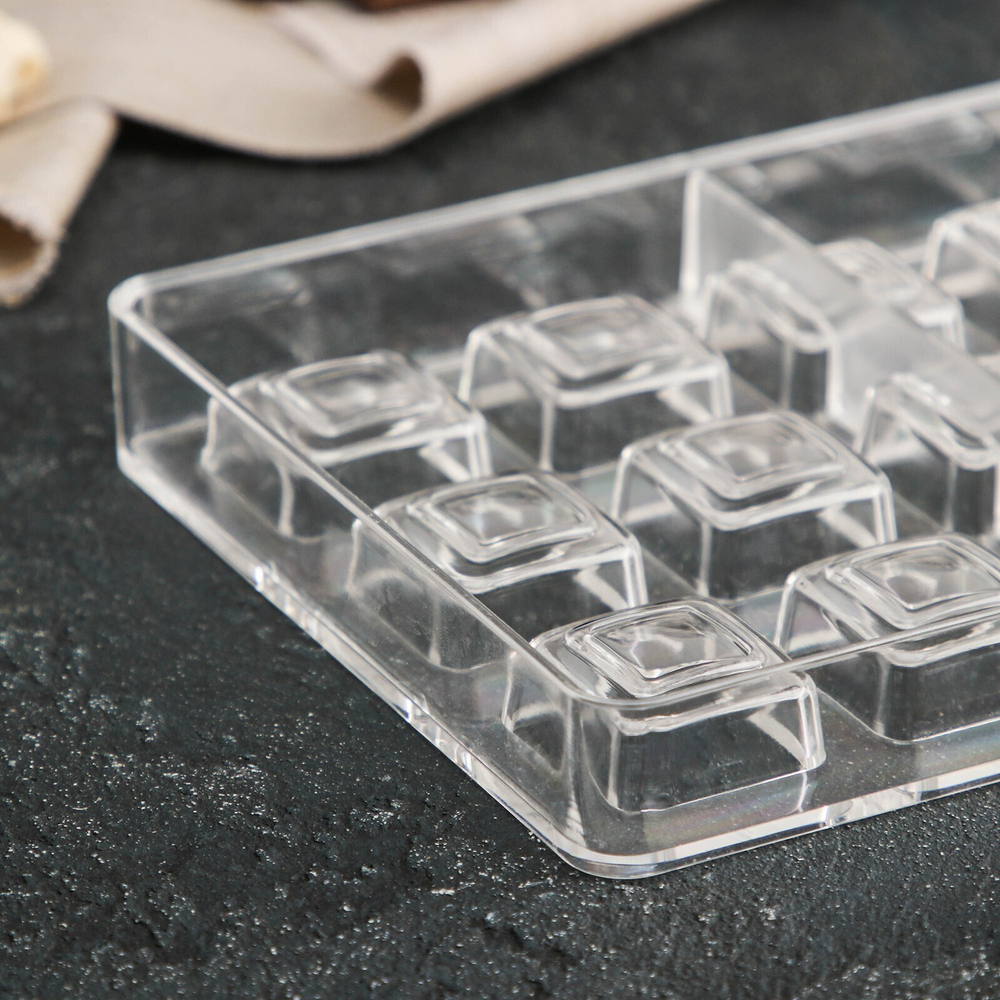 Форма для конфет поликарбонат «Тоффи. Квадрат», 27,5х13,5х2,5 см