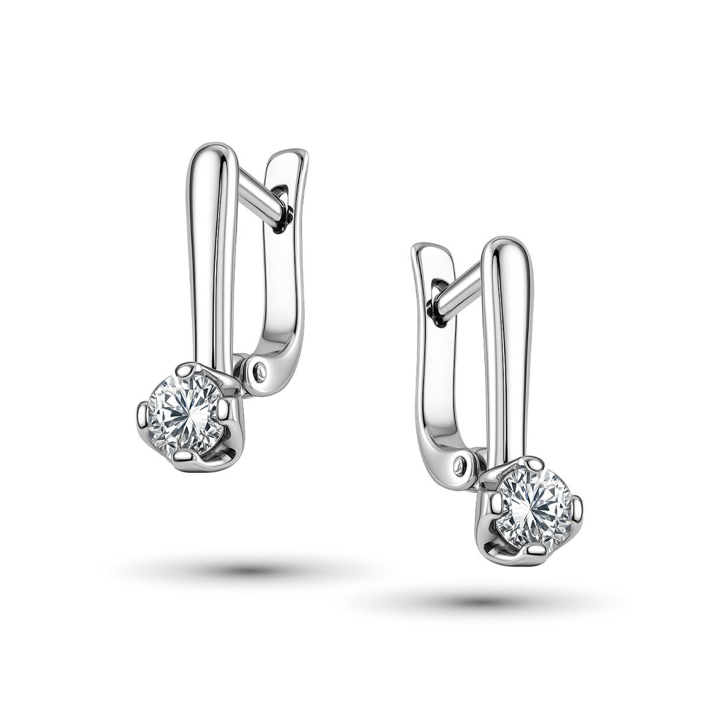 Серьги из белого золота 585 пробы с бриллиантами 13/522024