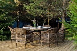 "Эспрессо-150 S" обеденная группа плетеная, цвет коричневый
