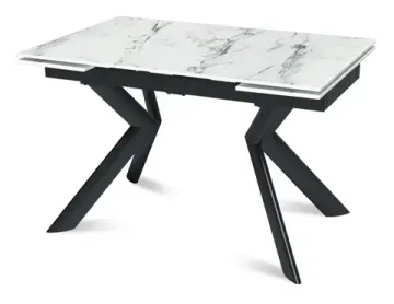 Стол "БРИДЖ" 120-180, керамика Ice Jade глянц., опоры черный муар