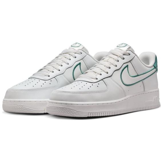 Nike Air FORCE 1 Кроссовки для скейтбординга Низкие Бело-зеленые Мужские