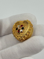 Накладка на пуговицу Сердце с кристаллами