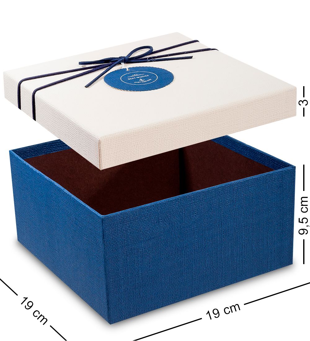 WF-31-B Набор коробок из 3шт «Прямоугольник» цв.син./бел.