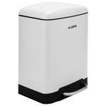 Ведро мусорное с педалью 6 л, крышка с доводчиком, белое матовое, металл, LAIMA ULTRA