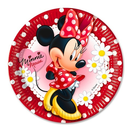 Тарелки Минни ромашки 23 см. 8 шт.