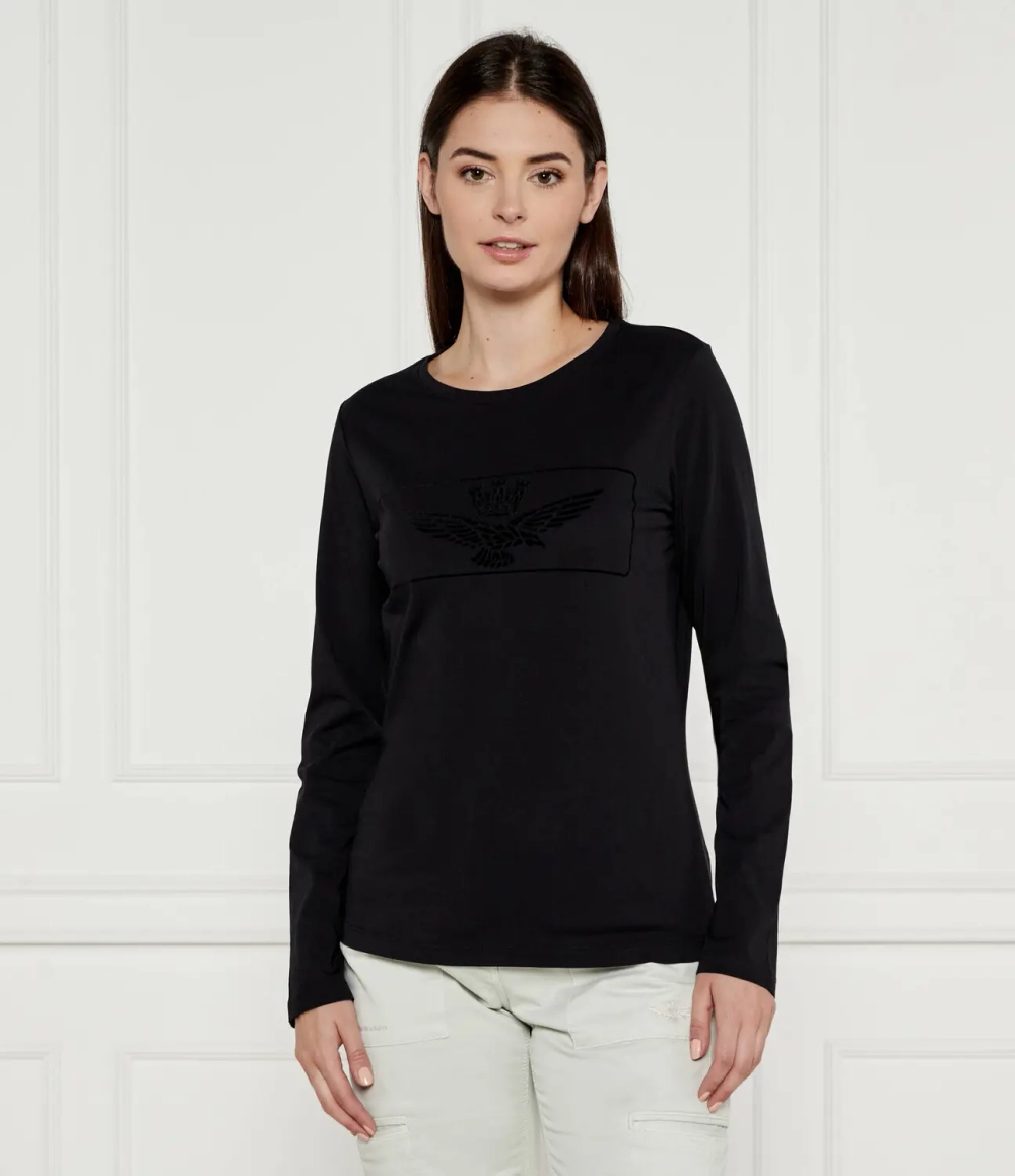 Футболка жен. Aeronautica 2297 черный база лого