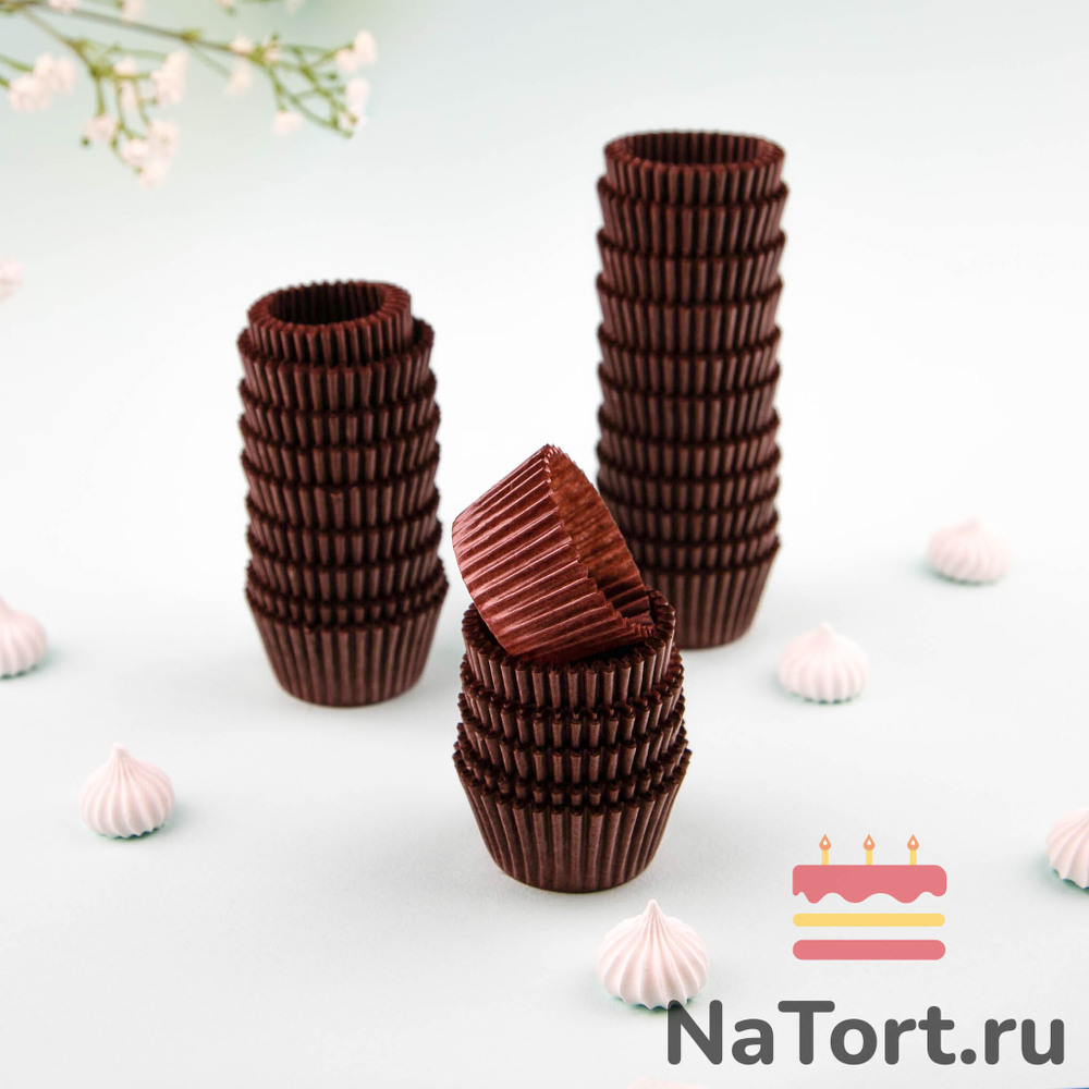 Капсулы бумажные Коричневые 35*25 мм, 500 шт