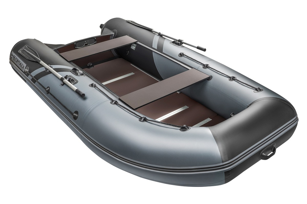 YACHTMAN-340 СК (Яхтман) серый-черный (лодка ПВХ под мотор с усилением)