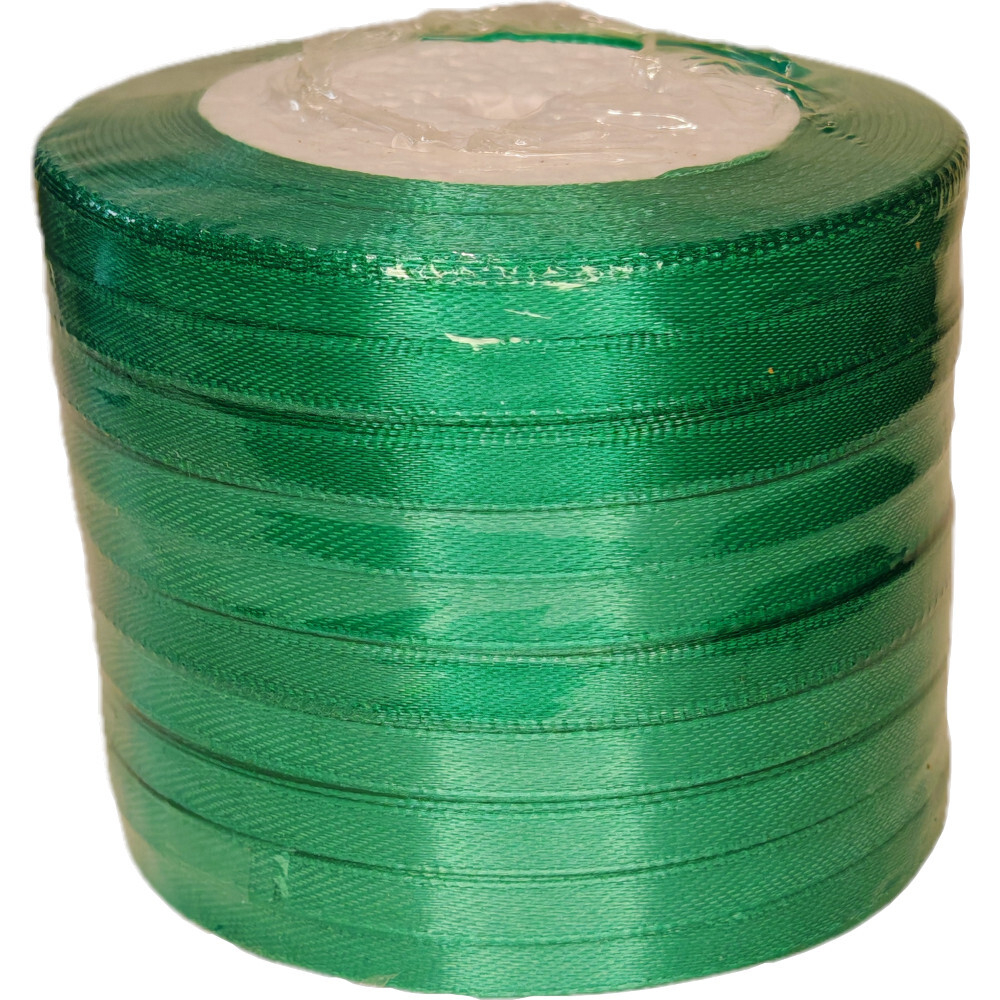 Лента упаковочная атласная 6мм, 22 м морская волна (10шт/уп)